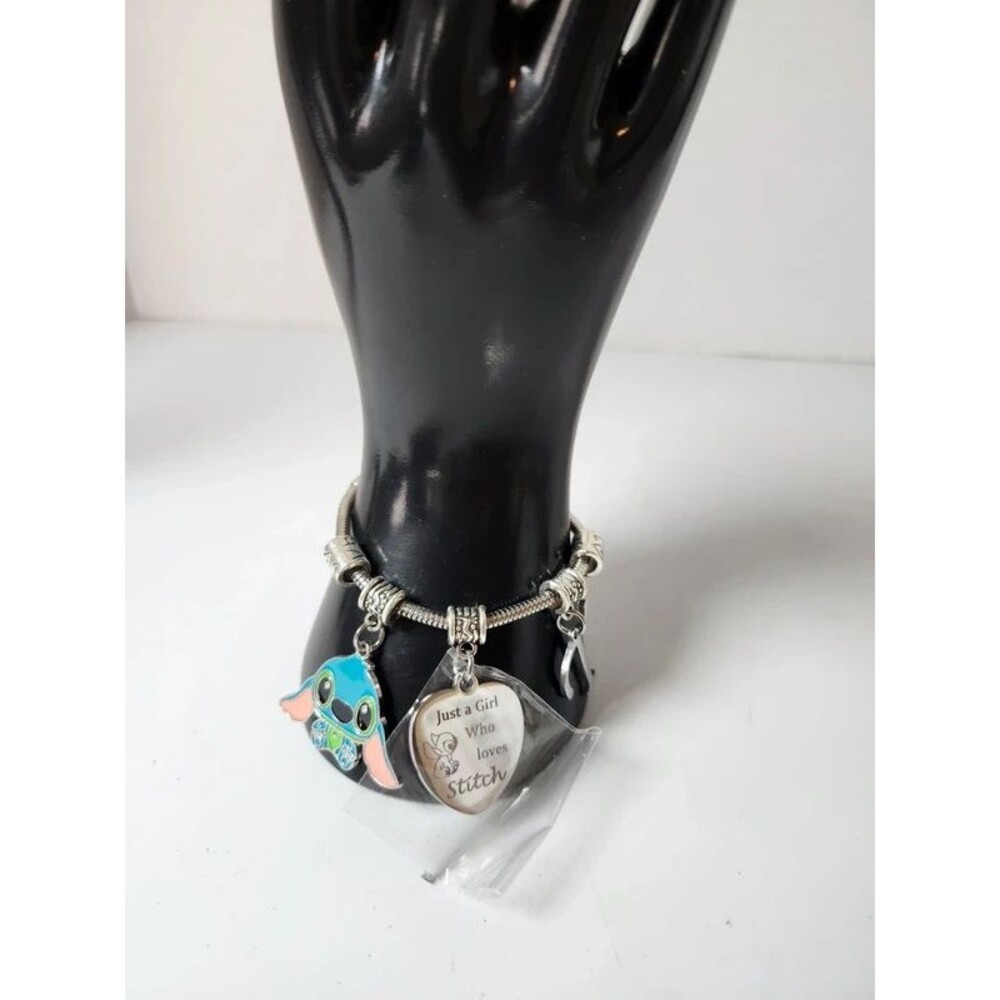 Initial T with stitch charm bracelet